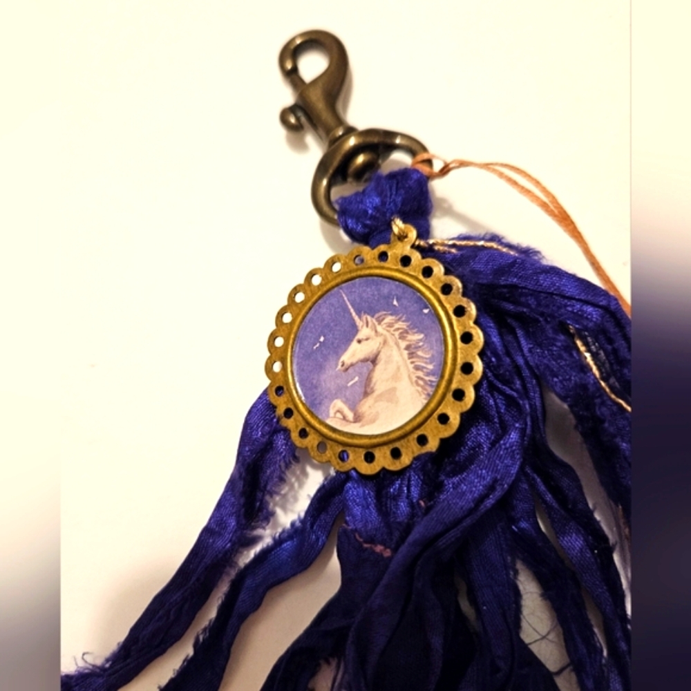 Unicorn portrait bag charm
